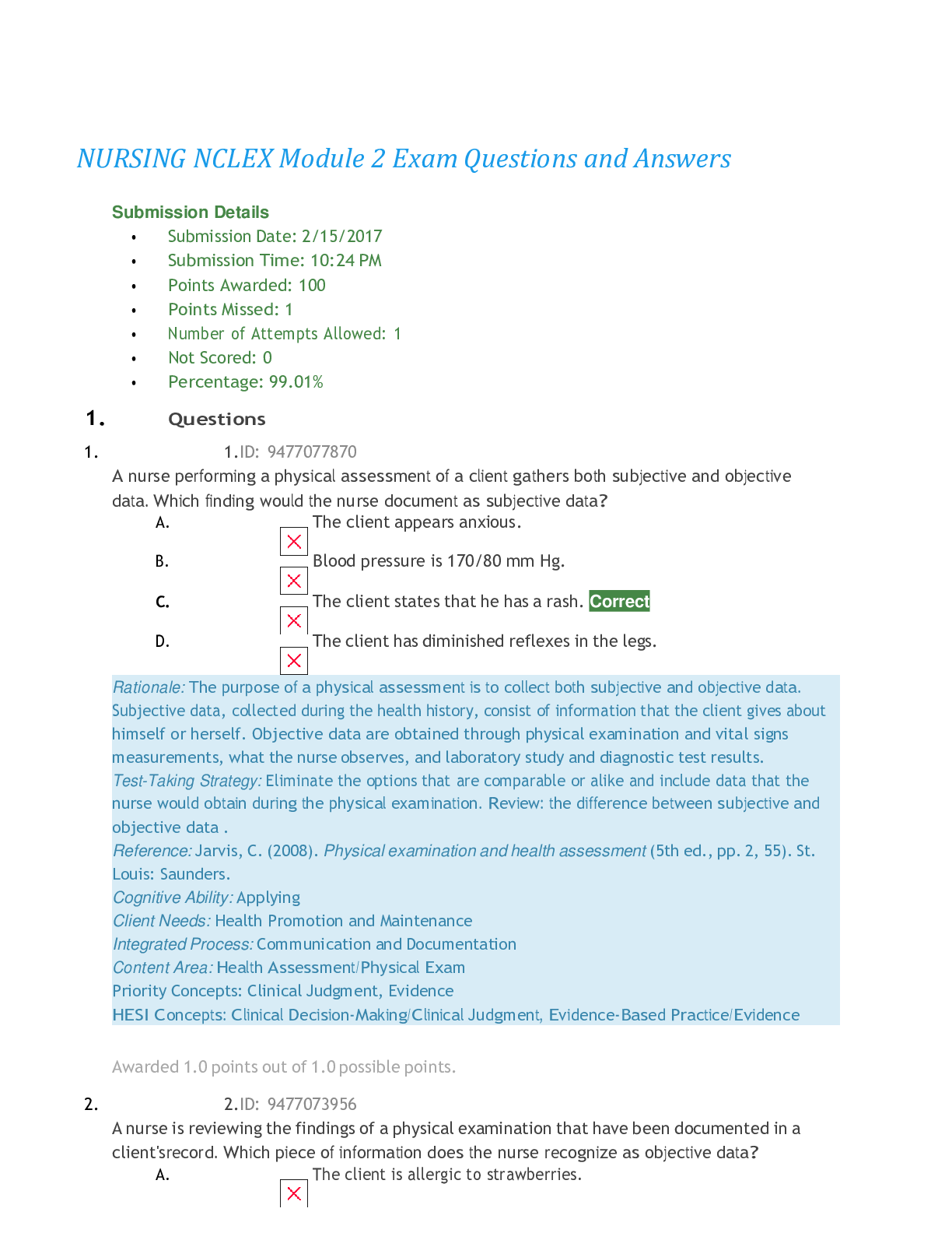 Preview image for NURSING NCLEX Module 2 Exam Questions and Answers,100% CORRECT